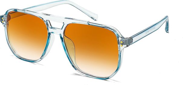 Retro Square Sunglasses Women Men 70s Vintage Trendy Glasses Classic With Double Bridge UV400 Protection B2835_viptrois.com