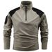 Men's Clothing Quick-Dry Long Sleeve Zip-Up Hoodie With Stand Collar – Lightweight & Breathable For Outdoor & Casual Wear (Black, Khaki, Army Green)_viptrois.com