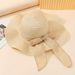 1pc Women Oversized Crepe Straw Hat Women Summer Sunscreen Large Crepe Hat Sea Bow Beach Hat Suitable For Sunscreen_viptrois.com