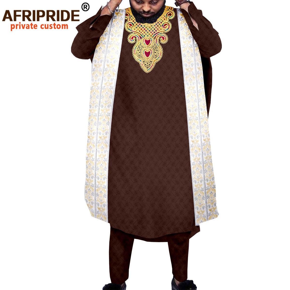 Men's Clothing Africa Men's l Dress three piece set coat + top + pants_viptrois.com