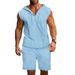 Men's Clothing Men's Cotton Sleeveless Hoodie & Shorts Set - Summer Gym Outfit_viptrois.com