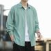 Men's Clothing Spring And Summer Men's Solid Color Shirts Loose Business Casual Youth Tops Handsome Thin Long Sleeved Shirt Jacket Trendy_viptrois.com