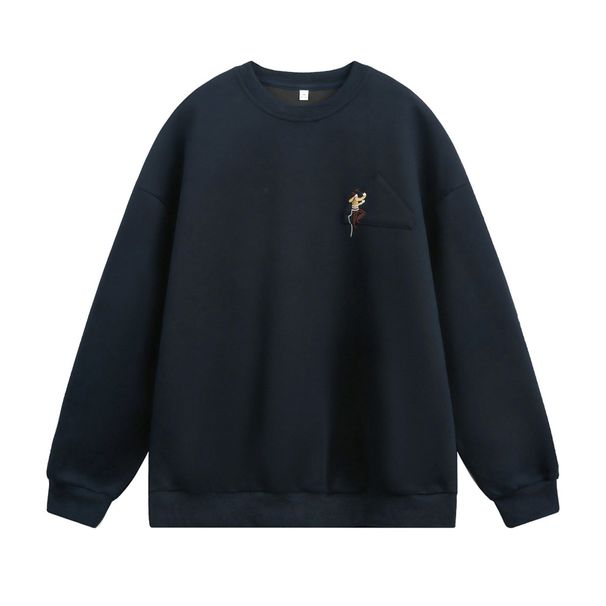 Men's Heavyweight Embroidered Crewneck Sweatshirt - 380GSM Relaxed Fit Casual Streetwear Pullover With Unique Design_viptrois.com