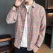Trendy Plaid Shirt Men's Long Sleeved Loose Casual Jacket Teenagers Men's Top Trendy_viptrois.com