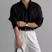 Men's Clothing Black Long Sleeved Shirt High Grade Vertical Striped Texture Light Mature Style Versatile Non Iron Casual Business Shirt_viptrois.com
