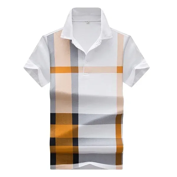 2025 Herrenmode Business Casual Stripe Polo Bequeme Baumwolle Top Britischen Stil_viptrois.com