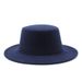 British style flat top hat autumn and winter parent child large brim gentleman hat men's fashion woolen hat_viptrois.com