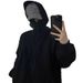 Autumn And Winter Stiff Hoodie Solid Color Hoodie Top Casual Jacket_viptrois.com
