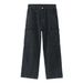 Unisex Streetwear Wide Leg Denim Pants Cargo Jeans with Utility Pockets Loose Fit Washed Blue And Grey for Men And Women_viptrois.com