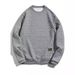 Men's Casual Plaid Pullover Sweatshirt - Soft Loose Fit Long Sleeve Round Neck Top For Winter & Autumn_viptrois.com