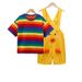 Mother & Kids Children's Performance Costume Suit Short Sleeved Summer Rainbow Color Cute Little Yellow Duck Animal Overalls Kindergarten_viptrois.com