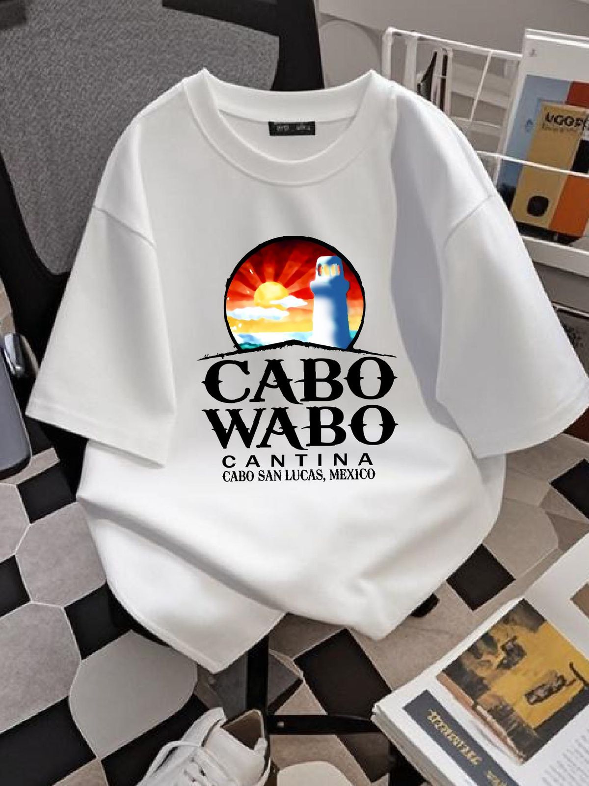 Cabo Wabo Cantina Establish 1990 XL T-Shirt Sammy Hagar Double-Sided San Lucas Homme Fashion Summer Casual Breathable Stretched Comfortable_viptrois.com