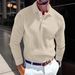 Men's Clothing Lapel Business Button Slim Long Sleeve Slim Fit Long Sleeve Knit Shirt - Business Casual Button Down & Zip Up Styles In Classic Colors_viptrois.com