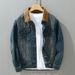 Men's Clothing Splicing Denim Jacket Men's Loose Retro Casual All match Workwear Jacket Tops_viptrois.com