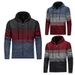 Men’s Winter Knit Cardigan – Fleece-Lined Hooded Sweater, Zipper Front, Casual & Warm (M-XXXL, Grey/Red/Blue)_viptrois.com