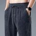 Men's Clothing Linen Casual Pants Summer Ice Silk Thin Trousers Loose Straight Cotton And Linen Large Size Pants_viptrois.com