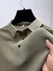 Foreign Trade Seamless Ice Silk Short Sleeved T Shirt Men's Summer Business Casual Elastic Anti Wrinkle Breathable Round Neck Thin Top_viptrois.com