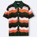 Men's Clothing Retro Striped Hollow Hook Polo Shirt Summer New Lapel Sweater_viptrois.com