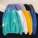 Pure Solid Color Men's Basic Round Neck Pullover Fleece Lined Base Sweatshirt Unisex Light Version Cultural Shirt_viptrois.com