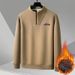New Half-zipper Fleece Sweater Men's And Women's Fashion Casual Solid Color Stand-up Collar Fashion Heavy Coat Top Tide_viptrois.com