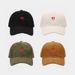 New style small love embroidered corduroy baseball cap, simple and fashionable trendy duckbill cap for men and women, personalized hat_viptrois.com