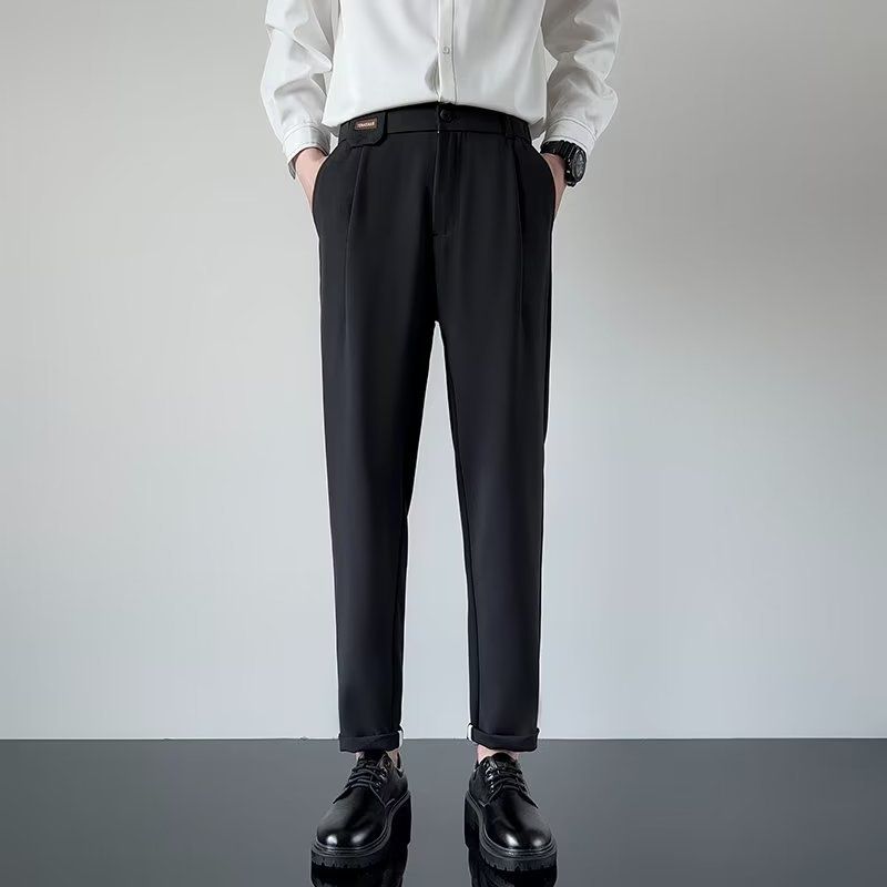 Men's Clothing Light Mature Style Trousers Men's Design Sense Version Of The New Straight Trousers Men's Loose Drape Suit Pants_viptrois.com