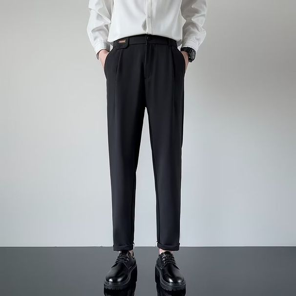 Men's Clothing Light Mature Style Trousers Men's Design Sense Version Of The New Straight Trousers Men's Loose Drape Suit Pants_viptrois.com