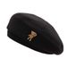 Korean Version Bear Beret For Women, Autumn And Winter Cartoon Solid Color Sun Hat, Casual Outing Fashionable_viptrois.com