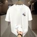 Black Ice Silk T-Shirt Summer Unisex Short Sleeve Trendy Couple Outfit Versatile Simple Style For Men And Women_viptrois.com