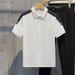 Men’s Summer Polo Shirt – Relaxed Fit, Striped & Embroidered, Lightweight & Breathable (M-5XL, Black/White/Khaki/Green)_viptrois.com