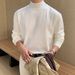 Men's Semi-Turtle Neck Knit Sweater – Old Money Style Slim Fit Pullover, Breathable Blend Fabric For Business Casual & Daily Wear_viptrois.com