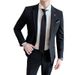 Slim Fit Men's Suit Set - Lightweight Business Casual Blazer & Trousers For Wedding, Office & Formal Occasions_viptrois.com