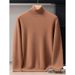 Nordmann 100% Pure Cashmere Men's Turtleneck Solid Color Loose Knitted Base Shirt Business Casual Airy High Turn Collar Sweater_viptrois.com
