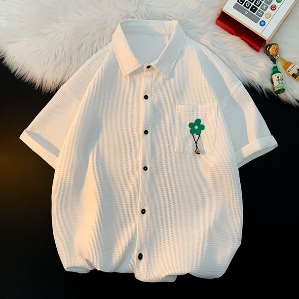Men's Clothing Cityboy Shirt Short Sleeve Summer Five Point Half Sleeve High End Sense Of Handsome Shirt_viptrois.com