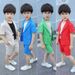 Kid's Clothing 2024 new style Children's suits summer two piece suits boys' performance clothes dresses show host performance clothes_viptrois.com