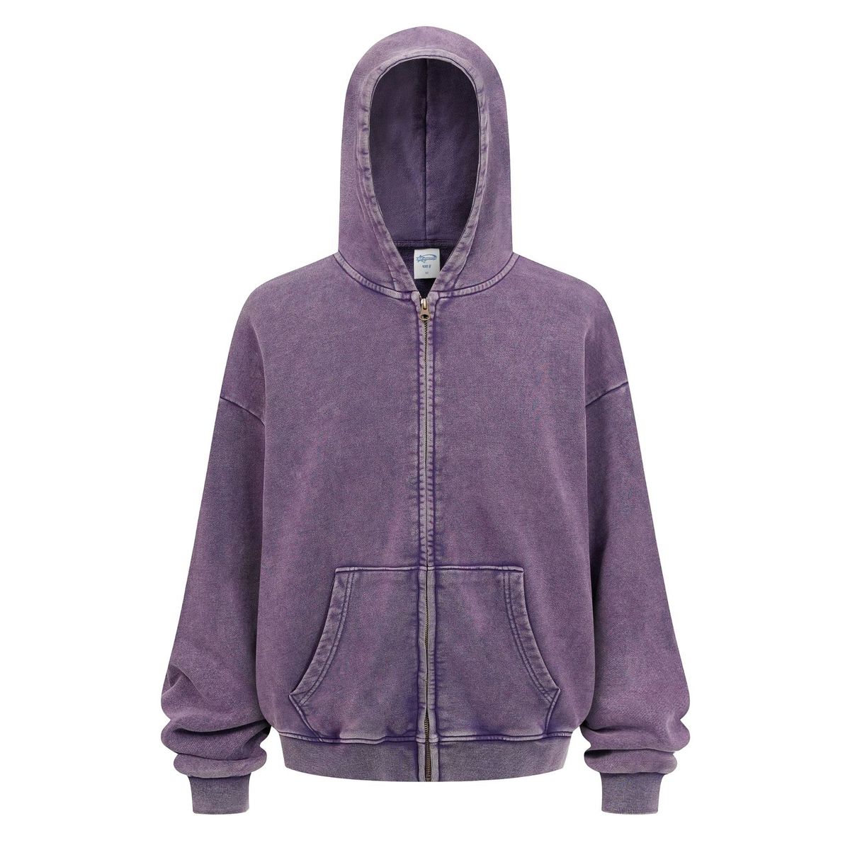430GSM Couple’s Hoodie – YKK Zipper Pullover With Double-Knit Washed Cotton (Retro Streetwear, Oversized Fit, Wax-Dyed Colors)_viptrois.com