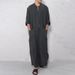 Men's Clothing New Men's Loose Stand Up Collar Long Sleeved Robe_viptrois.com