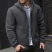 Men's Clothing Spring And Autumn Men's Zip-Up Hoodie – Streetwear Pullover With Doberman Print & Side Pockets (S-XXL, Black/Charcoal Grey)_viptrois.com