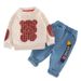 Kids' Clothing new boys' pullover two piece set long sleeved baby clothes jeans spring fashion trend_viptrois.com