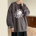 Men's Casual Hooded Sweatshirt Long Sleeve Pullover Cotton Blend Loose Fit Streetwear For Teens & Adults (Black, White, Wine Red, Dark Grey)_viptrois.com