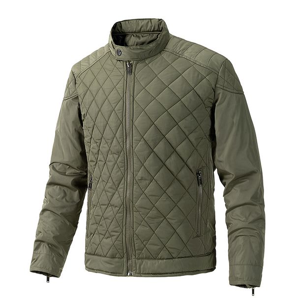 "Men's Stand-Up Collar Jacket - Winter Warm Cotton Coat With Velvet Lining, Slim Fit Design For Trendy Style_viptrois.com