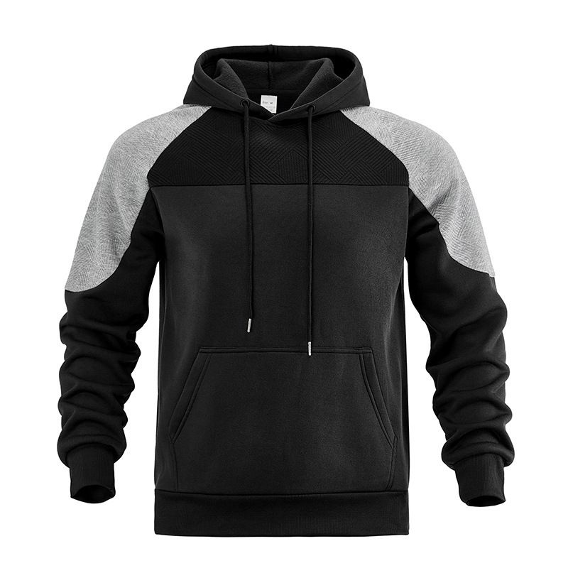 Cross-border Autumn And Winter New Trend Loose Large Size Color Matching Shoulder Hooded Sweater Men's Casual Pullover Top Jacket_viptrois.com