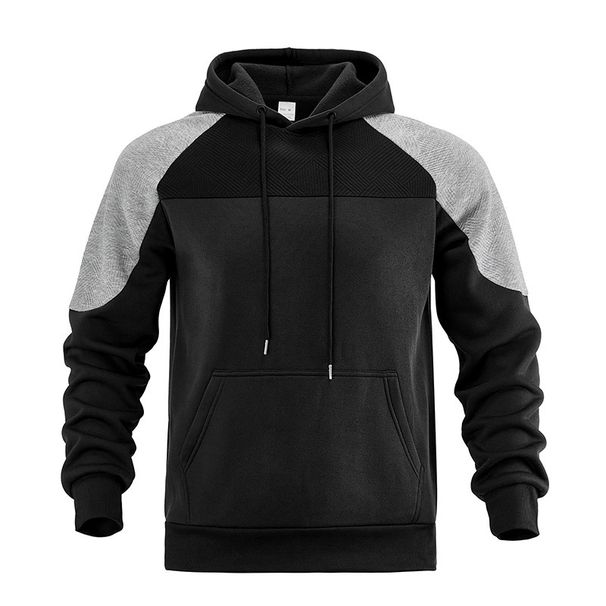 Cross-border Autumn And Winter New Trend Loose Large Size Color Matching Shoulder Hooded Sweater Men's Casual Pullover Top Jacket_viptrois.com