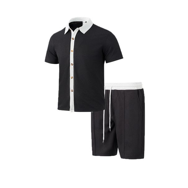 Men's Clothing Men's Summer Suits Men's Casual Beach Suits Men's Fashionable Short Sleeved Shorts Two Piece Suits_viptrois.com