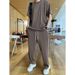 Men's Clothing short sleeved trousers suit men's loose large size cool high end two piece suit for middle aged and young people sports a set of_viptrois.com