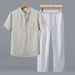 Men's Clothing Premium Tencel Linen Suit For Men Plus Size Loose Fit Casual Versatile Spring Summer Breathable Thin_viptrois.com