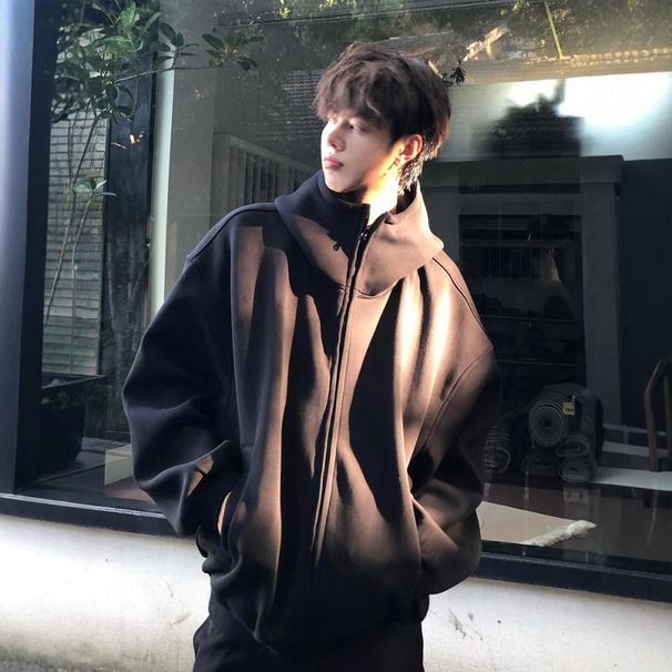 Autumn And Winter Jackets, Men's Stiff High Necked Hooded Cardigans, Hoodies_viptrois.com