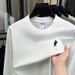 280g Pure Cotton Crew Neck Sweatshirt 2025 Autumn New Casual Fashion Embroidered Base Shirt Long Sleeve Men's T-Shirt_viptrois.com