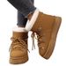 Women's Winter Snow Boots With Cross Strap Design, Thick Fur Lined, Non-Slip Rubber Sole, Short Shaft, Comfortable (Black, Beige, Camel)_viptrois.com
