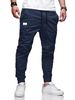 Four Seasons Straight Pants Men's Casual Sports Cotton Tethered Foot Tie Wear-resistant Overalls_viptrois.com